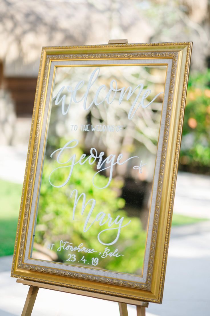 wedding calligraphy welcome sign