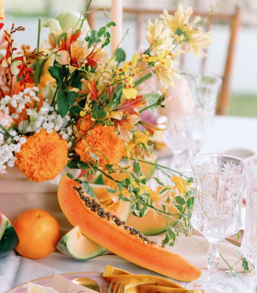 fruit wedding tablescape