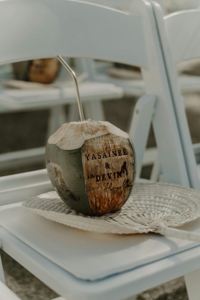 coconut wedding favor