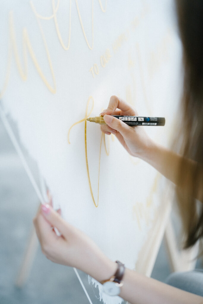 calligraphy acrylic sign