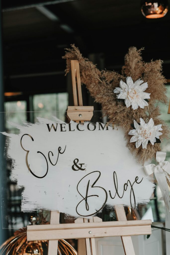 acrylic wedding welcome signage