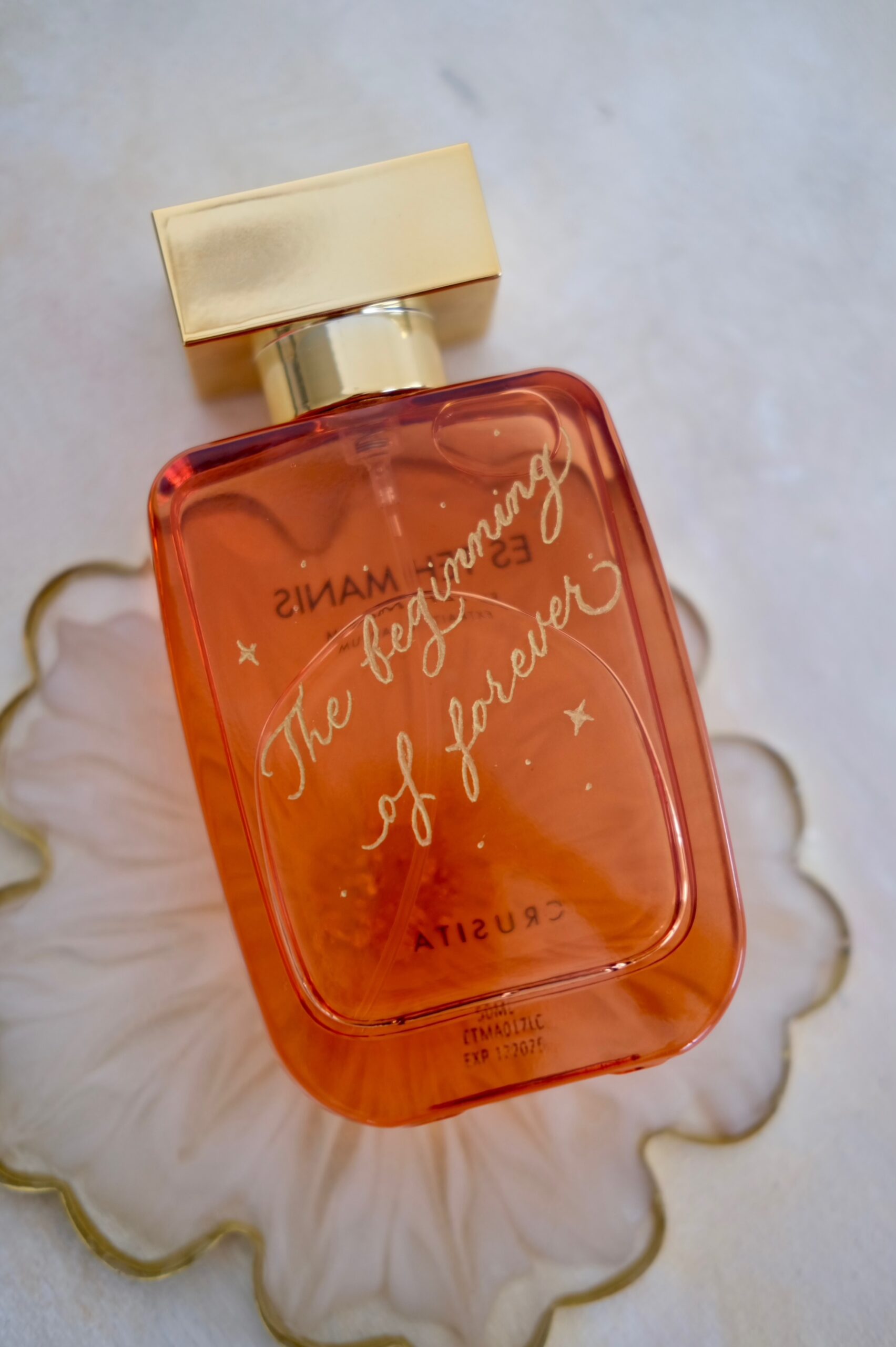 perfume bottle calligraphy engraving