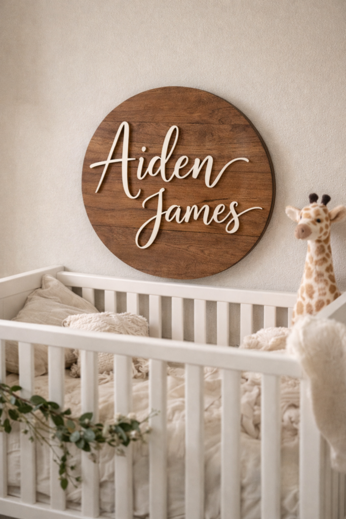 Calligraphy Nursery Name Sign
