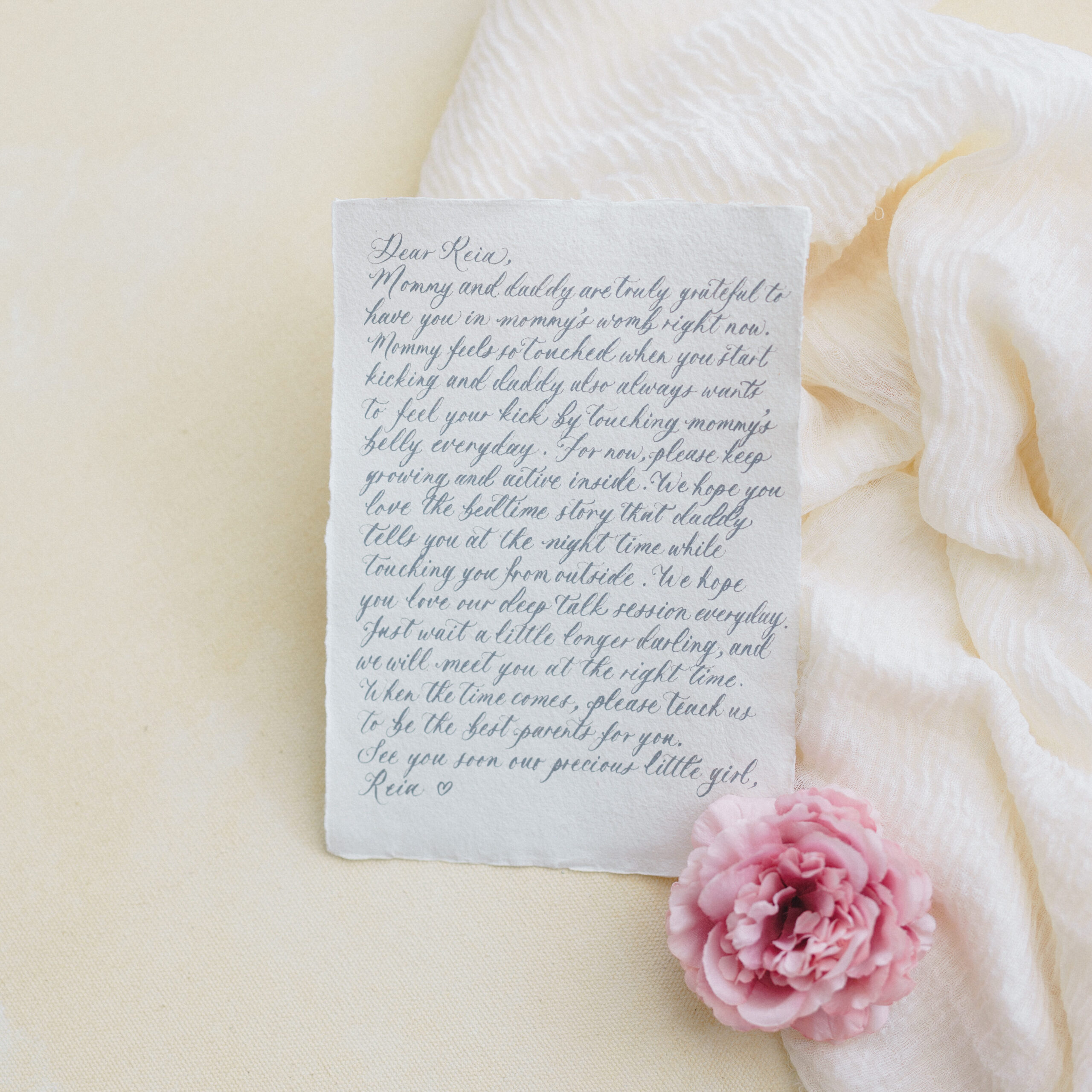 calligraphy letter to my child