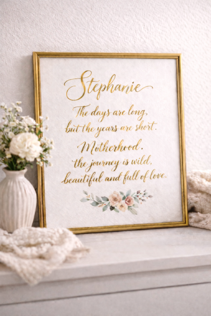 Personalized Motherhood Quote Art