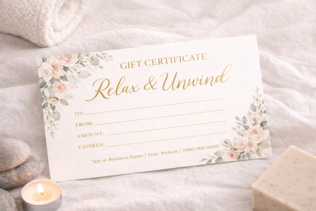 Spa or Massage Gift Certificate
