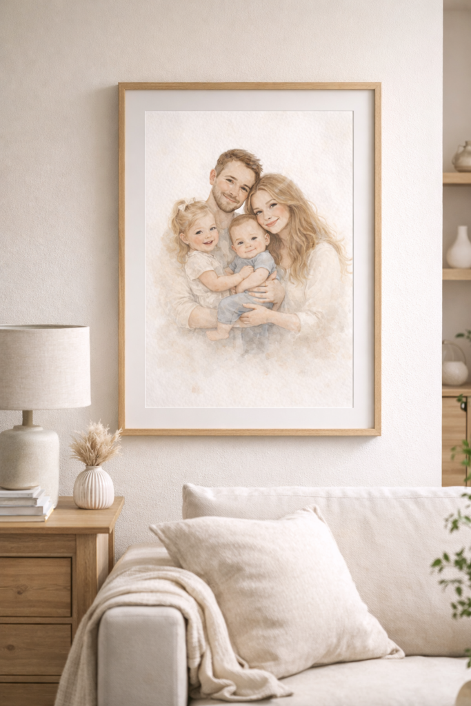 watercolor family portrait